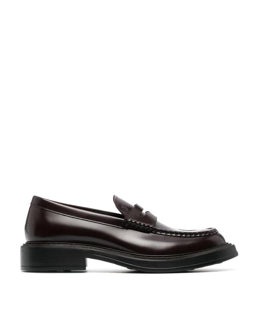 Tod's Black Leather Loafers for men