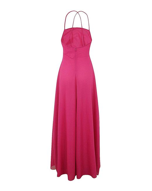 Emporio Armani Pink Striped Long Dress