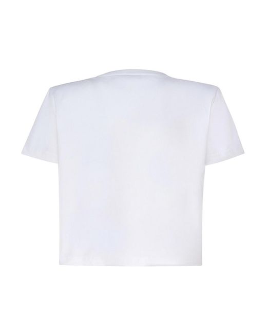 Magda Butrym White T-shirt With Crochet Detail
