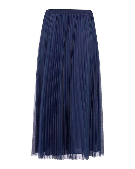 Fabiana Filippi Blue Tulle Plisse Skirt