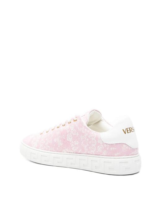 Versace Pink Baroque Greca Sneaker