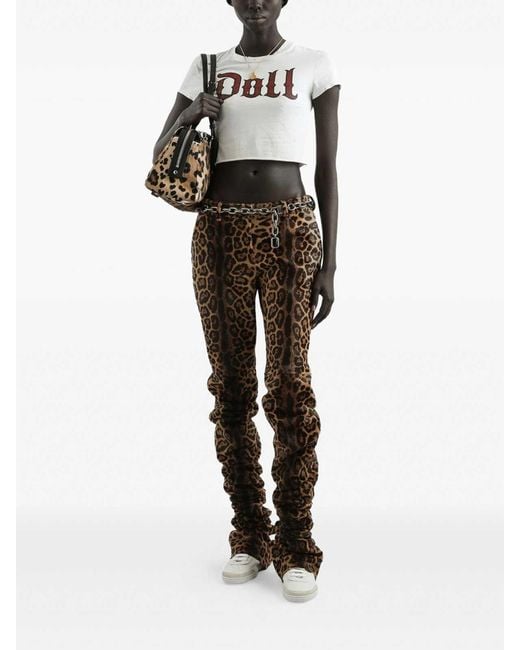 Dolce & Gabbana White Cropped T-Shirt With Vintage Effect