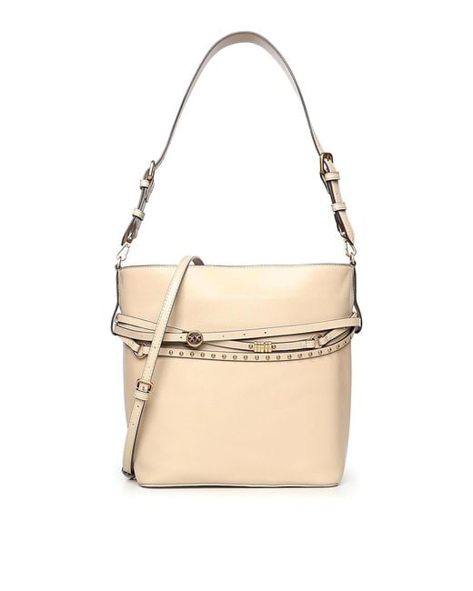 Pinko Natural Medium Leather Bucket Belt Bag