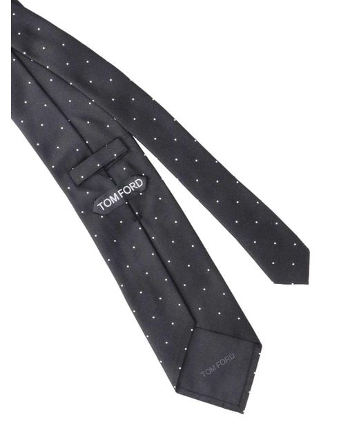 Tom Ford Black Polka Dot Silk Tie for men