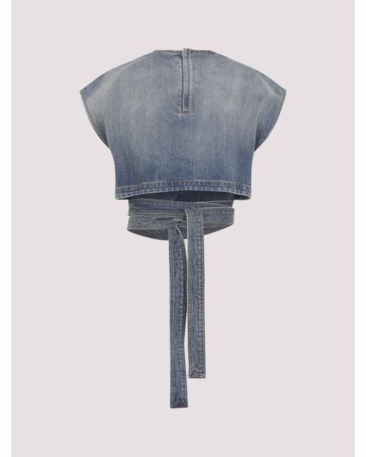 Alaïa Gray Belted Top