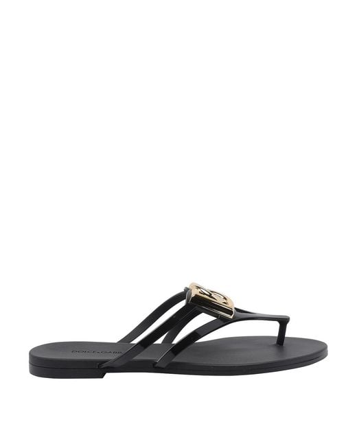 Dolce & Gabbana White Logo Flip-Flop
