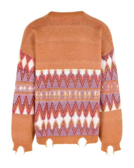 Laneus Pink Multi Wool Blend Cardigan for men