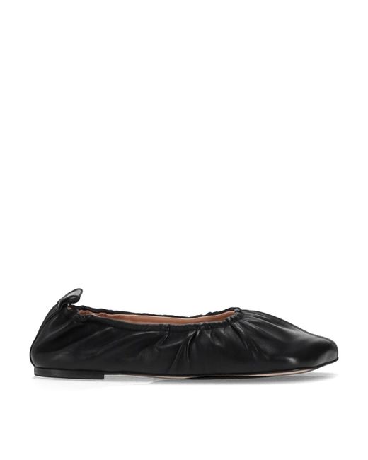 Niccolò Pasqualetti Black Obliqua Soft Ballerinas