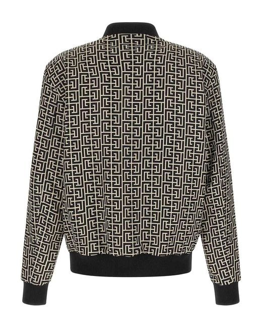 Balmain Gray Reversible Bomber Jacket for men