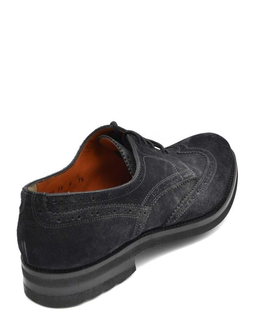 Santoni Black Derby for men