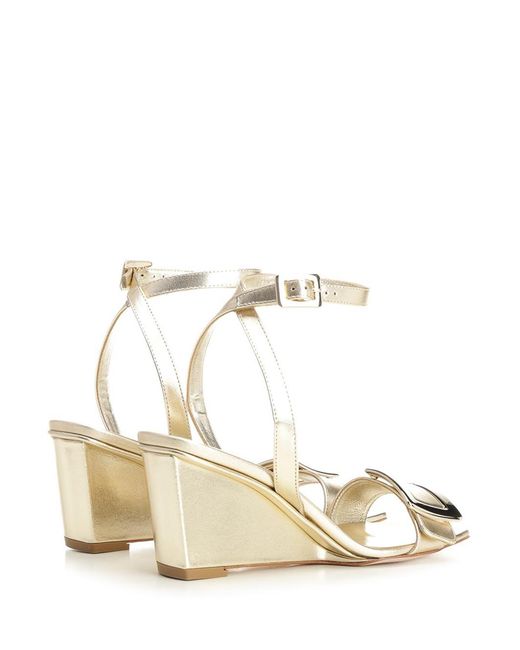 Roger Vivier Natural Belle Vivier Wedge Sandals