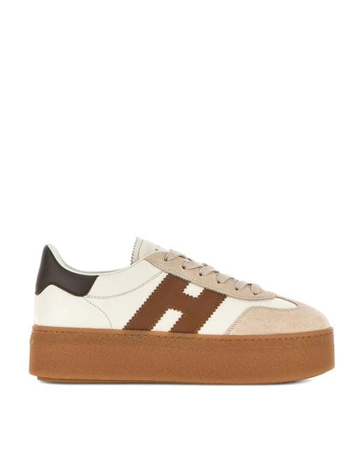 Hogan Brown Suede And Nappa Leather Maxi Sole Sneakers