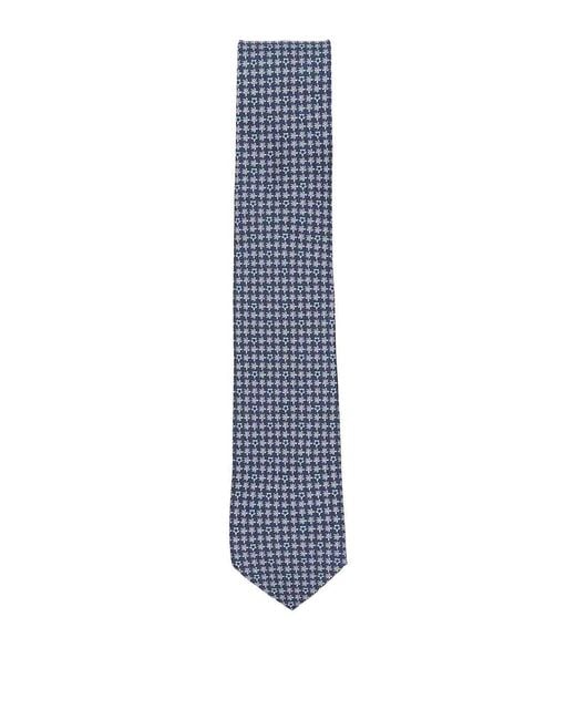 Ferragamo Blue Tortoiseshell-Print Silk Tie for men