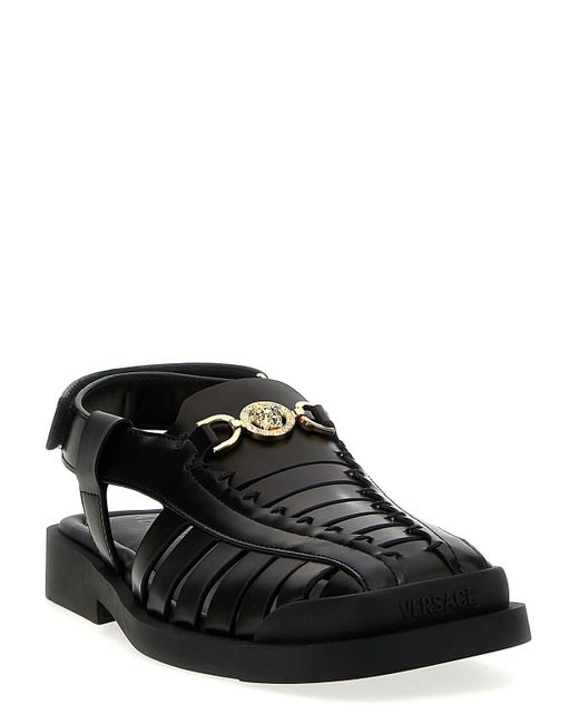Versace Black Medusa Sandals for men