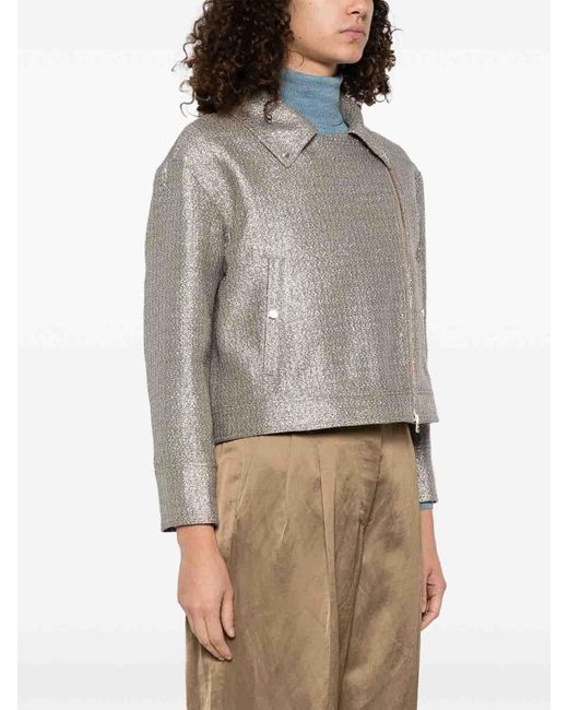 Herno Gray Biker Jacket