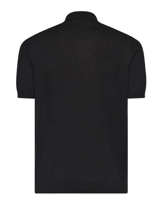 Giuliano Galiano Black Cotton Polo for men