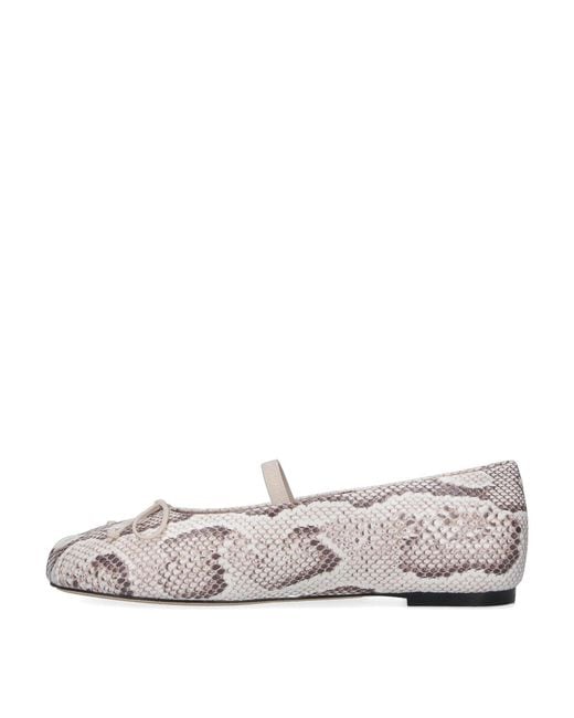 Stuart Weitzman White Prima Bow Ballet Flats