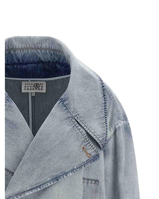 MM6 by Maison Margiela Blue Double-Breasted Jacket