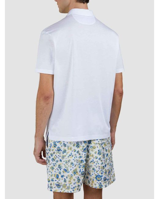 Paul & Shark Blue X-Soft Jersey Pole With Linen Details for men