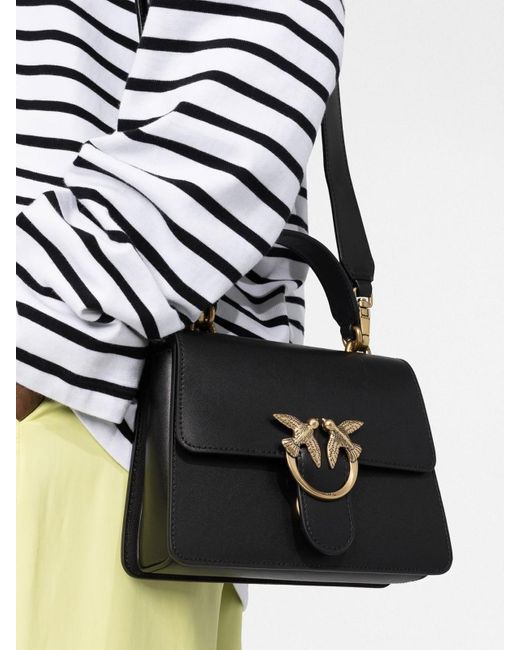 Pinko Black Love One Mini Leather Bag