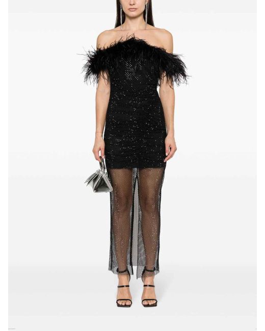 Self-Portrait Black Dress With Feathers