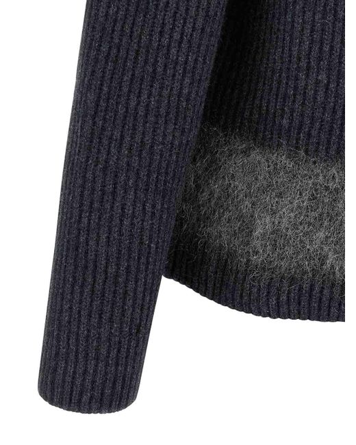 DSquared² Blue Gradient Hem Ribbed Knit Sweater for men