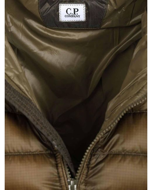 C P Company Green Google Down Jacket for men