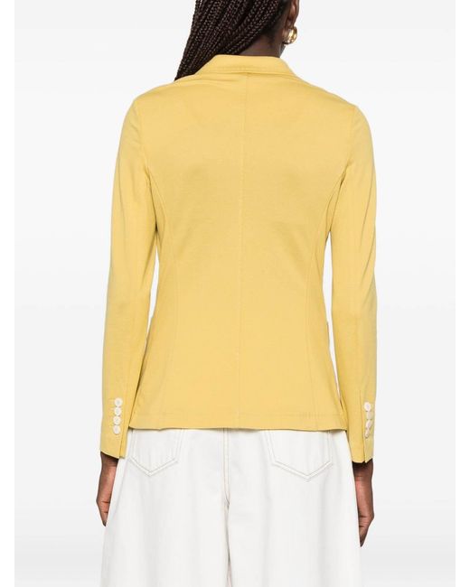 Circolo 1901 Yellow Stretch Cotton Single-Breasted Blazer