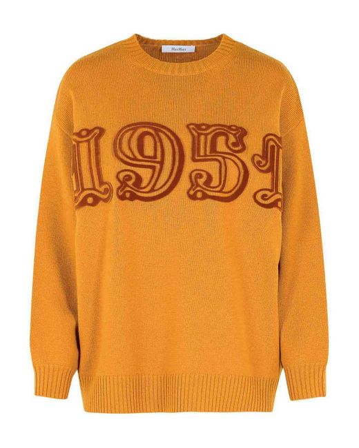 Max Mara Orange Fido Wool Blend T-Shirt