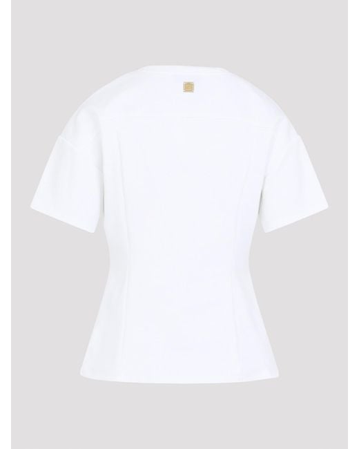 Elisabetta Franchi White Buttoned T-Shirt