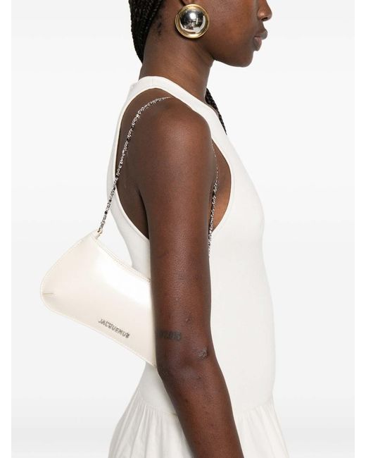 Jacquemus White Le Petit Bisou Chaine Leather Shoulder Bag