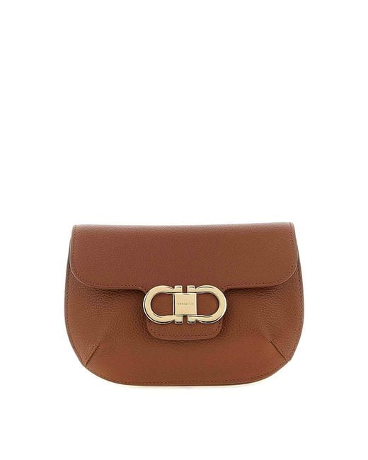Ferragamo Brown Mini Crossbody Bag