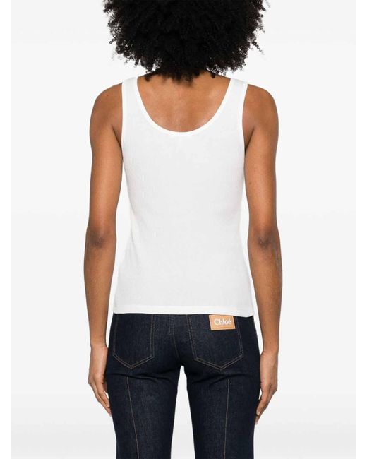 Chloé White Jersey Tank Top
