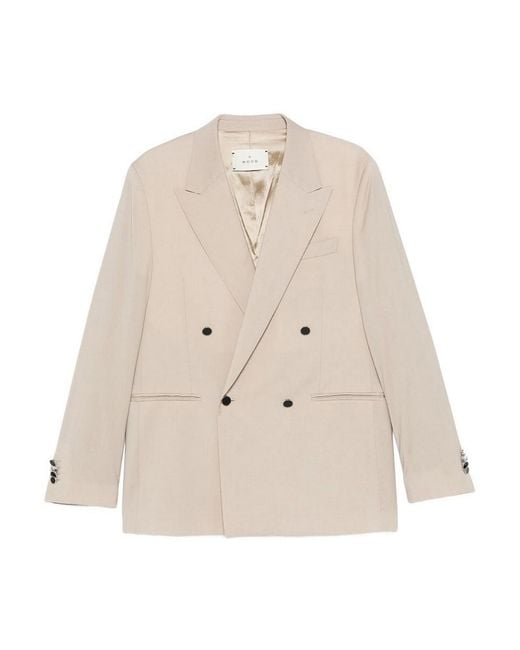 Manuel Ritz Natural Stretch Wool Double-Breasted Blazer for men