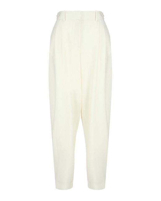 Stella McCartney White Wide Pleated Trousers