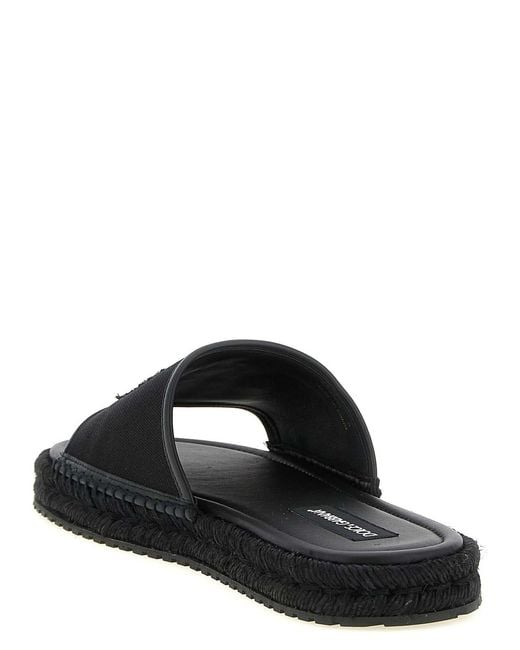 Dolce & Gabbana Black Cross-Stitch Espadrilles for men