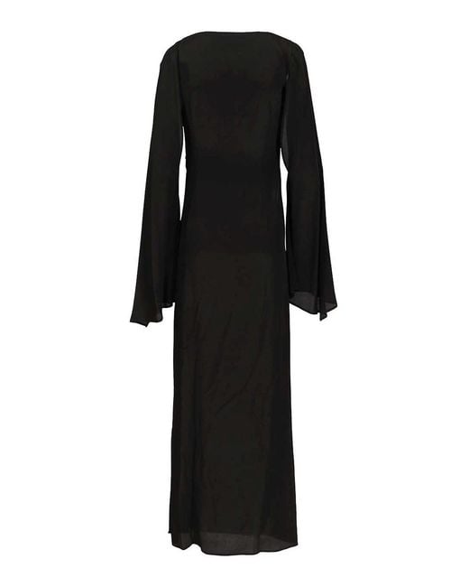 FEDERICA TOSI Black Long Draped Dress
