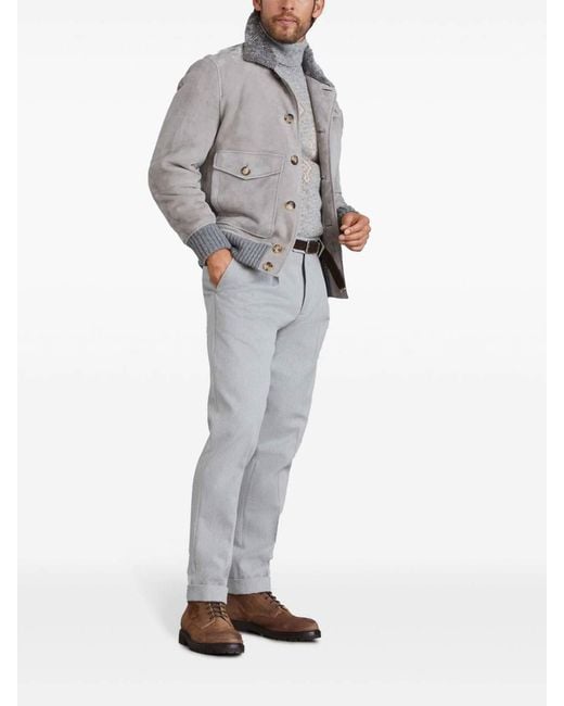 Brunello Cucinelli Gray Turtleneck Sweater for men