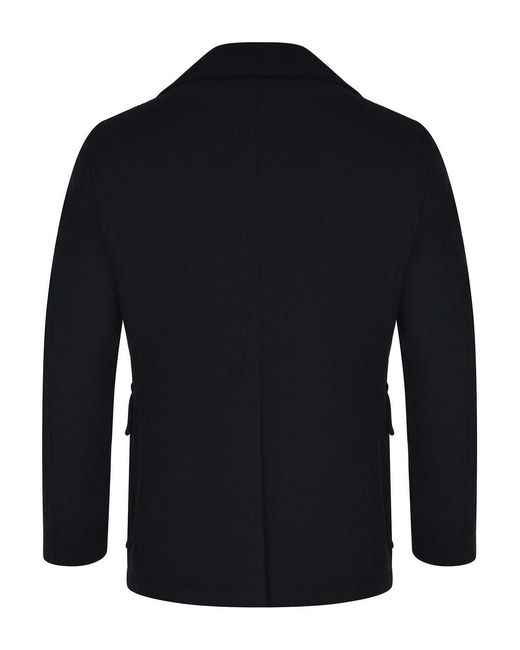 Tagliatore Black Tailors Overcoat Made Of Wool Blend for men