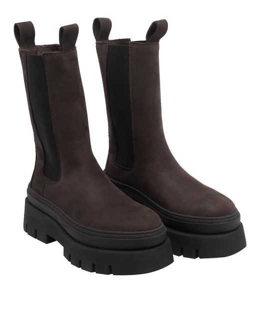 COPENHAGEN Black Dark Suede Booties