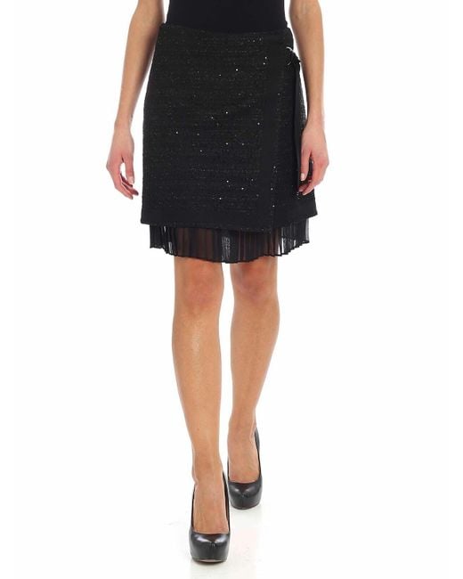 Karl Lagerfeld Black Wrap Skirt