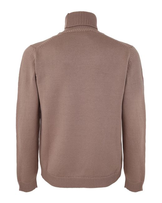 Nuur Brown Long Sleeve Turtle Neck Sweater for men