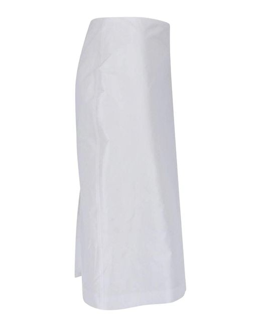 Jil Sander White Midi Skirt