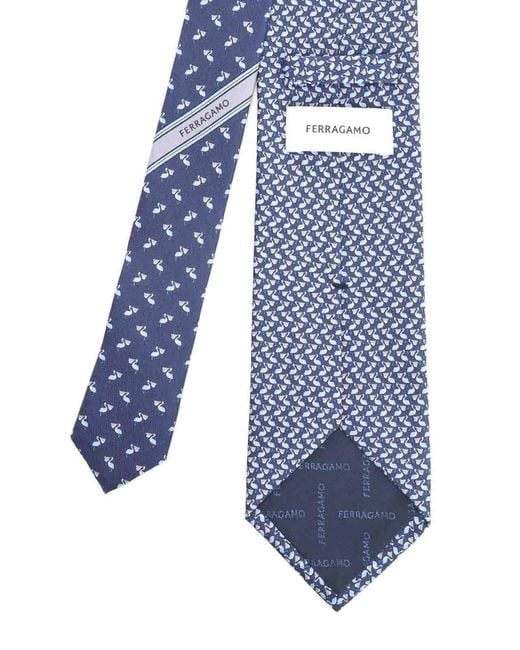 Ferragamo Blue Silk Tie for men