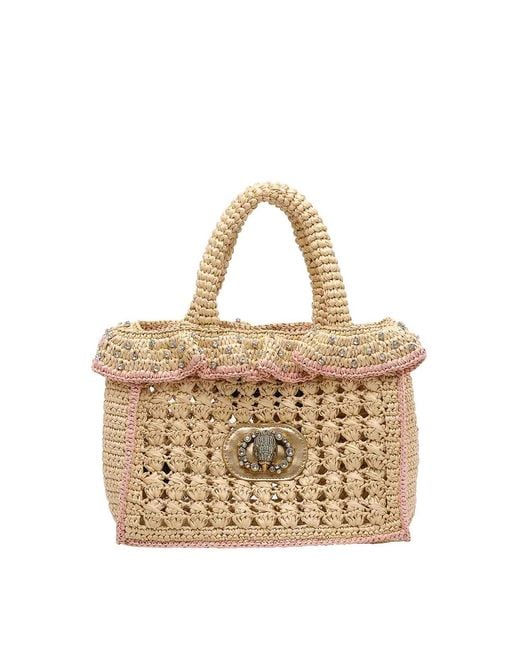 Kurt Geiger Metallic Chelsea Ruffle Tote Bag