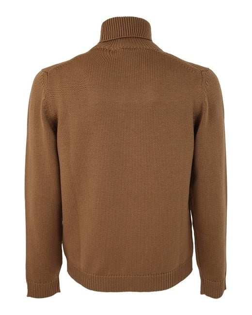 Nuur Brown Long Sleeve Turtle Neck Sweater for men