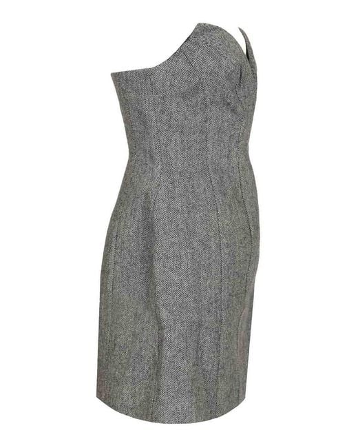 Self-Portrait Gray Bandeau Mini Dress