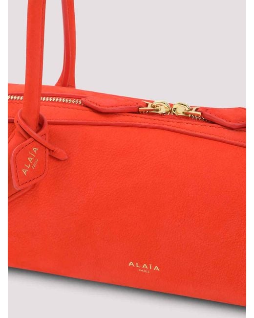 Alaïa Red Le Teckel Medium Nabuck