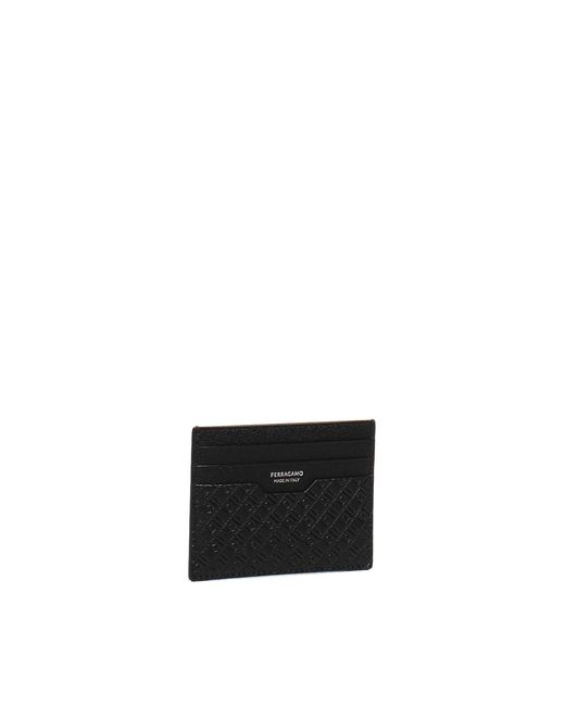 Ferragamo Black Monogram Card Holder for men