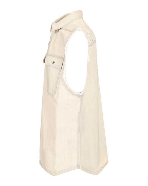 Rick Owens Natural Jumbo Tommy Sleeveless Shirt for men